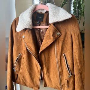 Faux Suede Moto Jacket